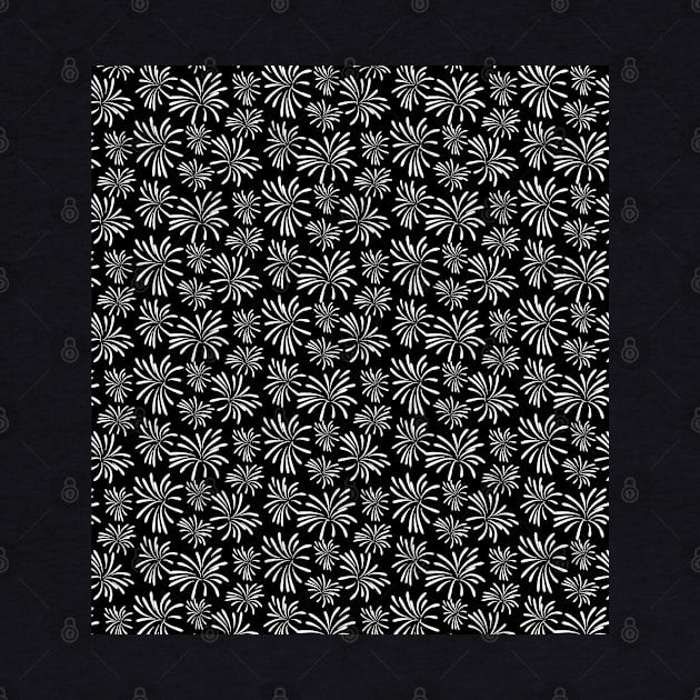 black and white fireworks pattern by Spinkly